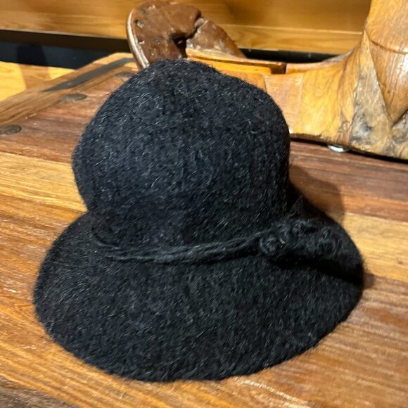 New Mexico Tierra Wools Hand-Woven Thick Wool Bucket Hat One-Of-A-Kind Black - Picture 3 of 8